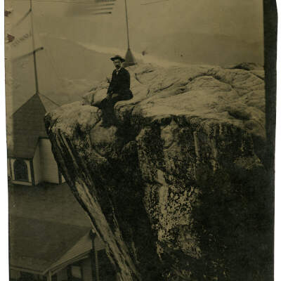 Man sitting on Point Lookout