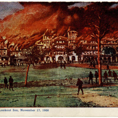 Lookout Inn Burning, 1908