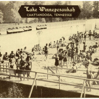 2021.012.003 Recto: Lake Winnepesaukah sand beach