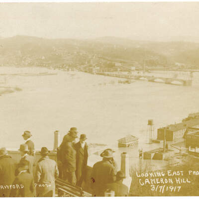 1917 Flood, Looking East From Cameron Hill