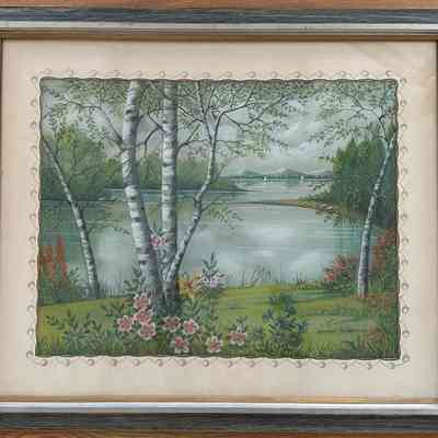 Pastel Painting of Japanese Scene