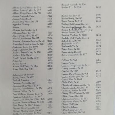 Mesquite Telephone Directory and P.O. Boxes