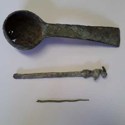 Aztec Spoon, Coat Tie, Awl