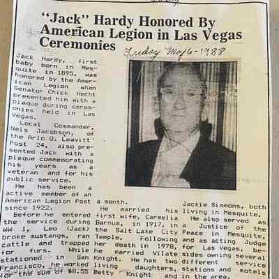 Article Honoring Jack Hardy The Desert Echo may 6, 1968