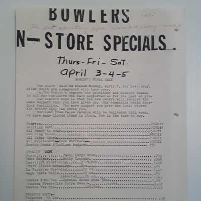 Bowlers N-Store Specials