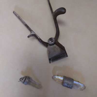 Old Hand Clippers & 2 Piece Homemade Jewelry