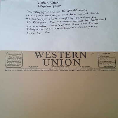 Western Union Telegram Paper