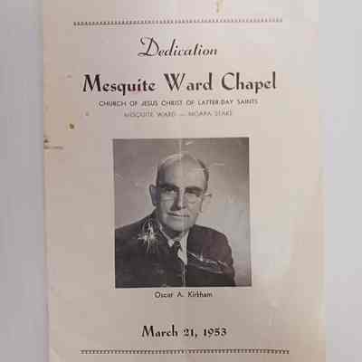 Dedication Mesquite Ward Chapel 1953