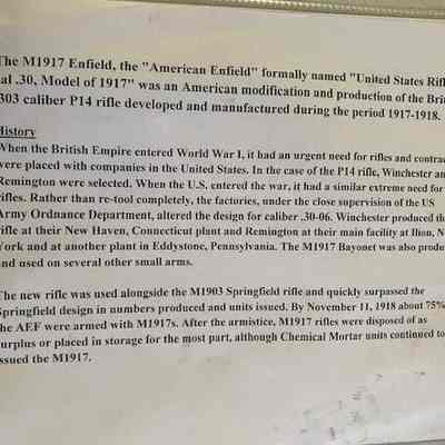 Rifle History for M1917 Enfield & 1903 Springfield Rifles