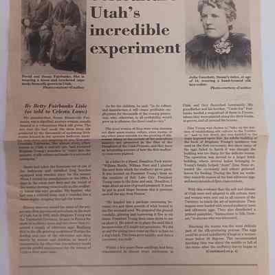 Sericulture: Utah's Incredible experiment 1978