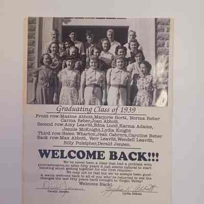 Graduating class of 1939 Welcome back