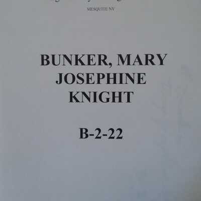 Bunker, Mary Josephine Knight