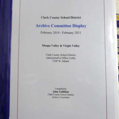 Archive Committee Display - Moapa Valley & Virgin Valley