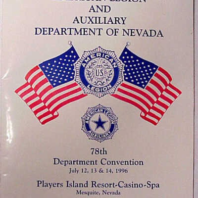 1996 American Legion Convention Booklet held in Mesquite, Nevada