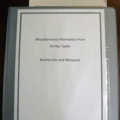 Miscellaneous Information from Shirley Taylor - Bunkerville and Mesquite