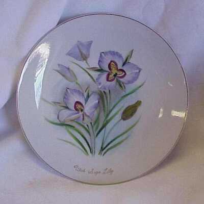 Commemorative Plate Sego Lily Utah State Flower