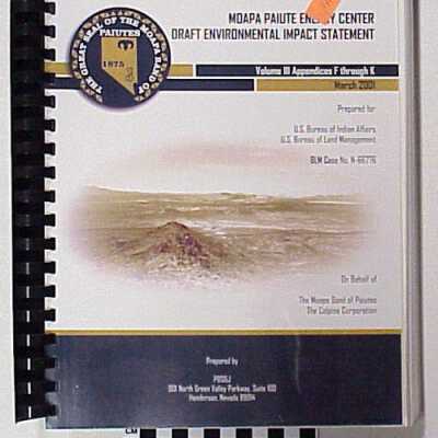 Moapa Paiute Energy Center Volume III