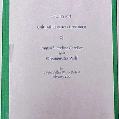 Final Report Cultural Resources Inventory