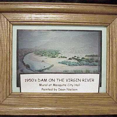 mural in City Hall of the 1950's Dam on the Virgin River.