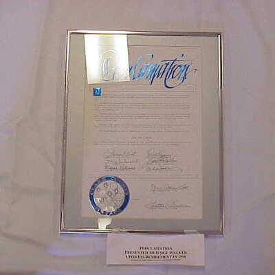 Judge Walker Proclamation
