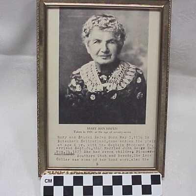 Mary Ann Hafen- Taken in 1931, at age of Seventy-Seven