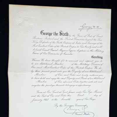 Grant of the Military Division of the Order of the British Empire