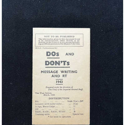 Communication Booklet - DOs and DON'Ts Message Writing and RT - 1943