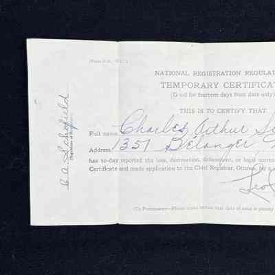 National Registration Regulations, Temporary Certificate