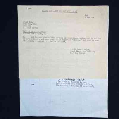 Letter of Condolence - Pte. George Kaplan, 1944