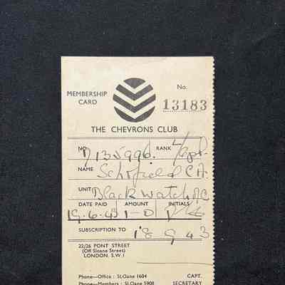 Membership Card -The Chevrons Club