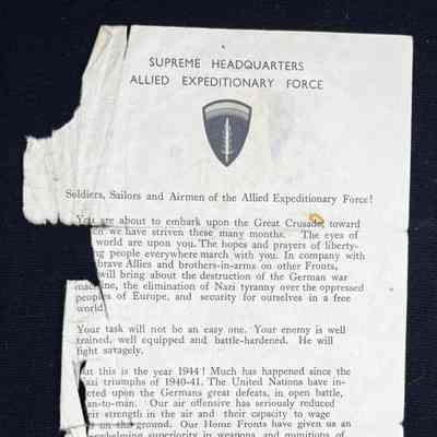 Letter - Supreme Headquarters Allied Expeditionary Force