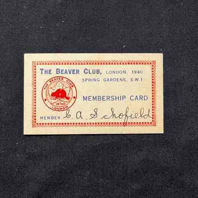 Membership Card - The Beaver Club, London