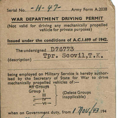 Military Driving Permit