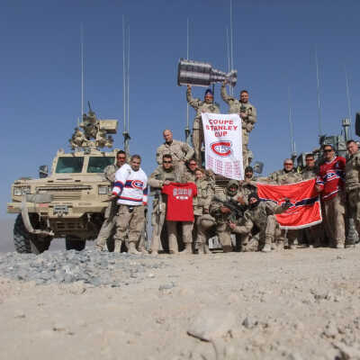 Montreal Canadien Hockey Fans in Kandahar