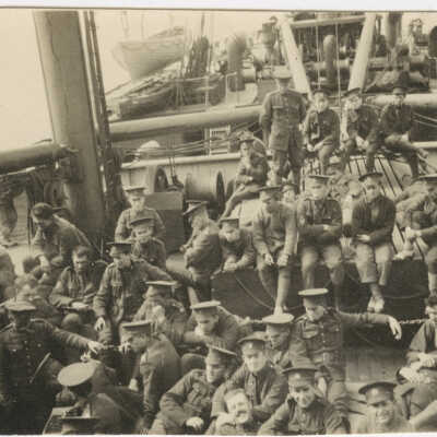 Men aboard a ship