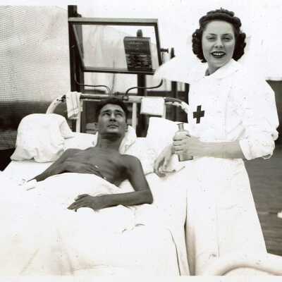Injured Soldier with a Nurse