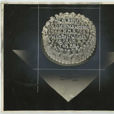 Celebratory cake sent from Montreal to Holland, for VE Day