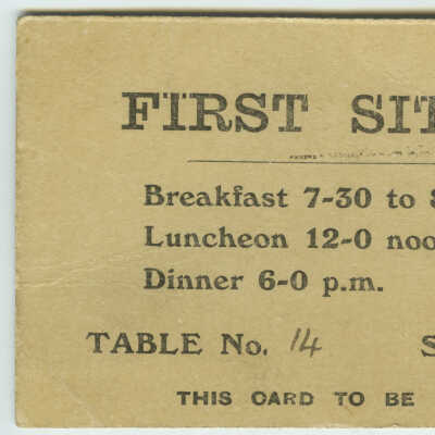 Dining Room Seating Ticket
