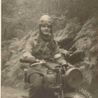 Thomas K. Scovil and his Motorcycle
