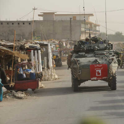 Canadian LAV III Proceeding Through Downtown Kandahar