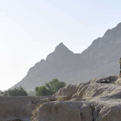 Personnel at Rest on a Hill Top