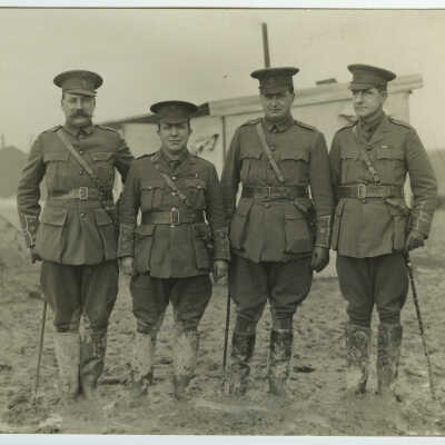 Group Portrait - 14th Bn Officers in Salisbury Plain Mud