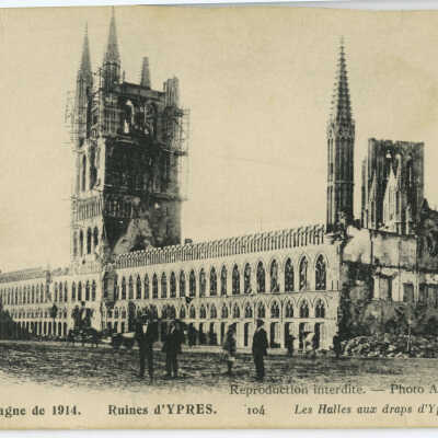 Ruins of the Cloth Hall in Ypres, Belgium
