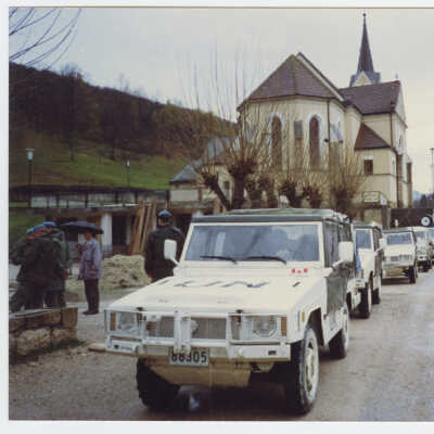 UN Vehicles in Village