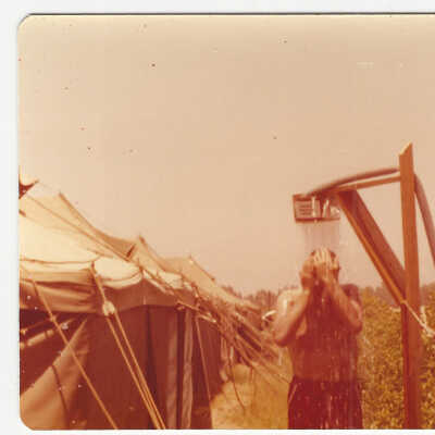 Improvised Shower at Camp Shams