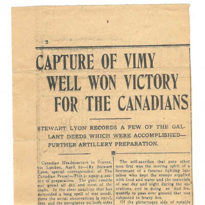 Capture of Vimy Well Won Victory for the Canadians