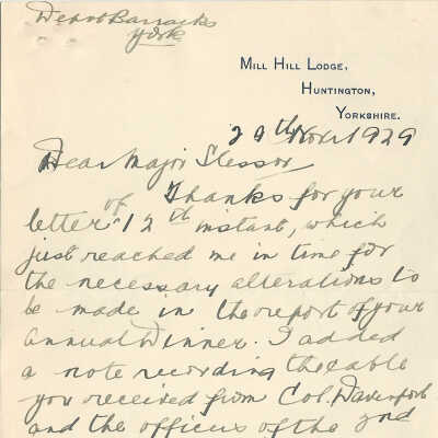 Letter - 29 November, 1929