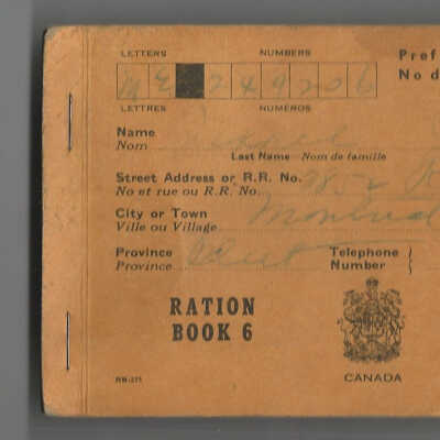 Ration Book, Civilian, WWII