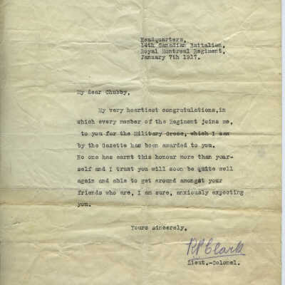 Letter - 7 January, 1917