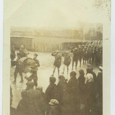 Soldiers Passing Through a Town